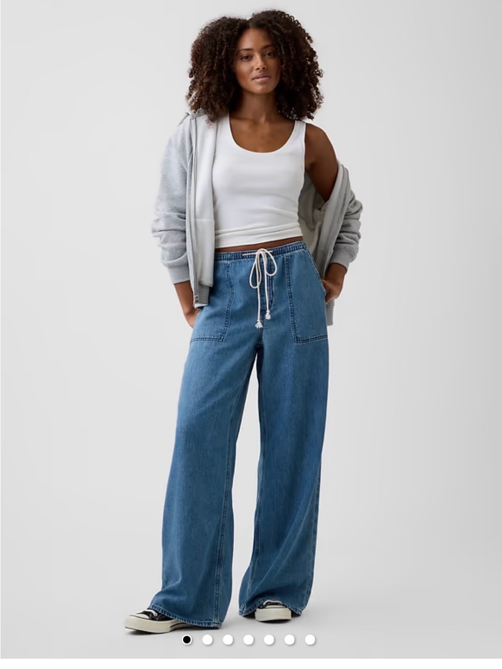 GAP Mid Rise Soft Pull-On Wide-Leg Jeans